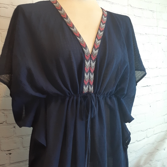NEW YORK AND CO. BLUE TUNIC SZ MED D630 - Picture 12 of 15
